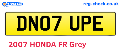 DN07UPE are the vehicle registration plates.