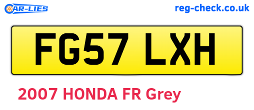 FG57LXH are the vehicle registration plates.