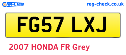 FG57LXJ are the vehicle registration plates.