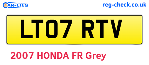 LT07RTV are the vehicle registration plates.