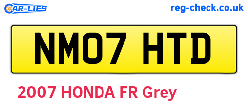 NM07HTD are the vehicle registration plates.