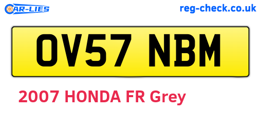 OV57NBM are the vehicle registration plates.
