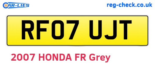 RF07UJT are the vehicle registration plates.