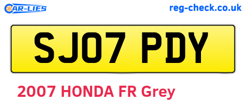SJ07PDY are the vehicle registration plates.