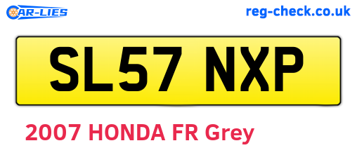 SL57NXP are the vehicle registration plates.