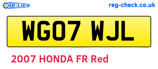 WG07WJL are the vehicle registration plates.