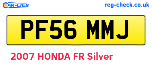 PF56MMJ are the vehicle registration plates.