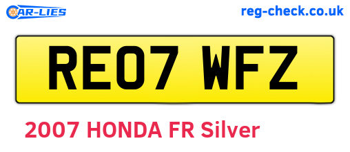 RE07WFZ are the vehicle registration plates.