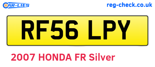 RF56LPY are the vehicle registration plates.