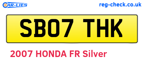 SB07THK are the vehicle registration plates.