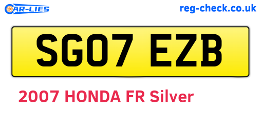 SG07EZB are the vehicle registration plates.