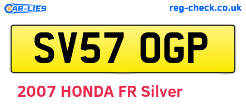 SV57OGP are the vehicle registration plates.
