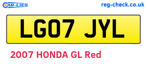 LG07JYL are the vehicle registration plates.