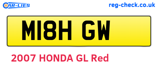 M18HGW are the vehicle registration plates.