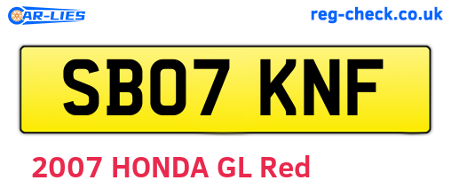 SB07KNF are the vehicle registration plates.