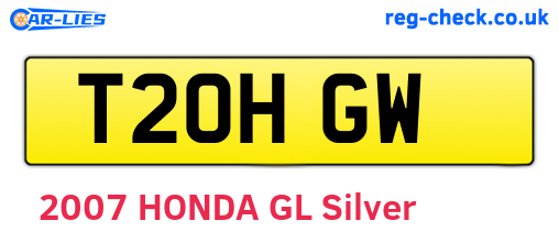 T20HGW are the vehicle registration plates.