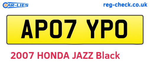 AP07YPO are the vehicle registration plates.