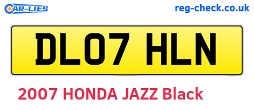 DL07HLN are the vehicle registration plates.