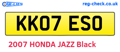 KK07ESO are the vehicle registration plates.