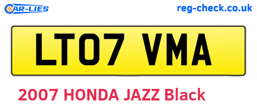 LT07VMA are the vehicle registration plates.