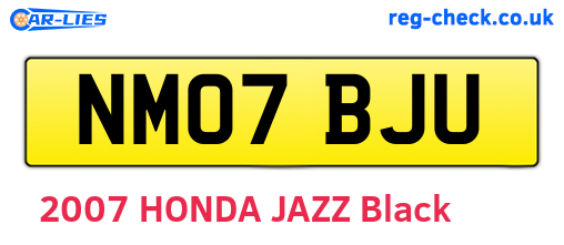 NM07BJU are the vehicle registration plates.