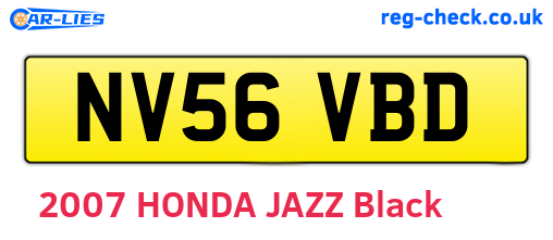 NV56VBD are the vehicle registration plates.