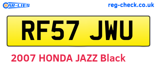 RF57JWU are the vehicle registration plates.