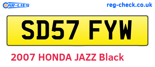 SD57FYW are the vehicle registration plates.