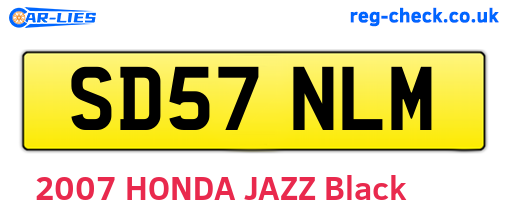 SD57NLM are the vehicle registration plates.