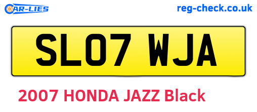 SL07WJA are the vehicle registration plates.