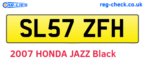 SL57ZFH are the vehicle registration plates.