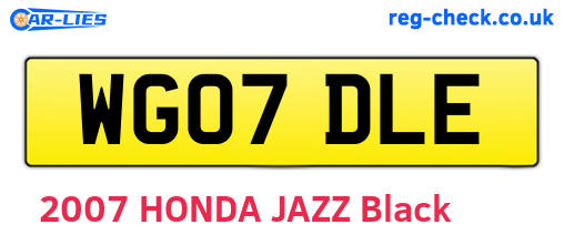WG07DLE are the vehicle registration plates.
