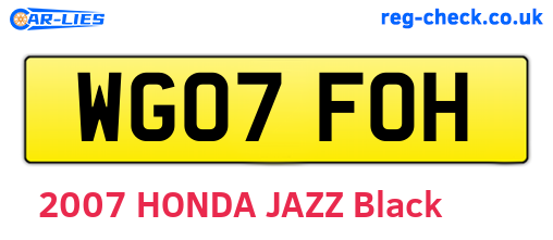 WG07FOH are the vehicle registration plates.