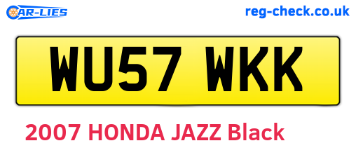 WU57WKK are the vehicle registration plates.