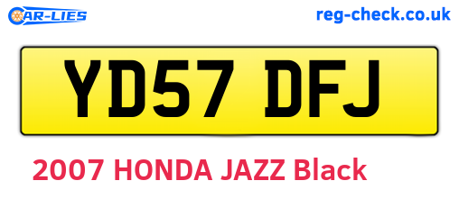 YD57DFJ are the vehicle registration plates.