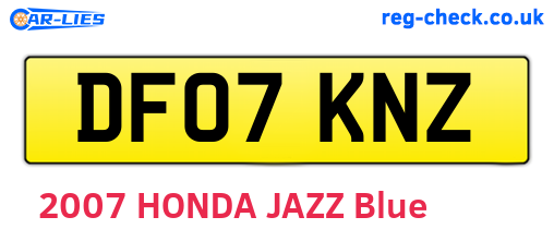 DF07KNZ are the vehicle registration plates.