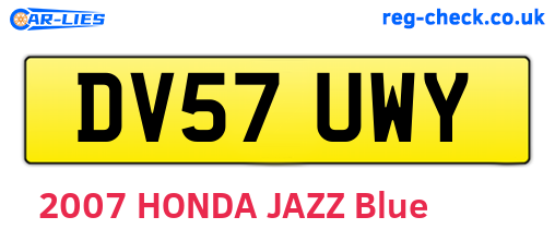 DV57UWY are the vehicle registration plates.