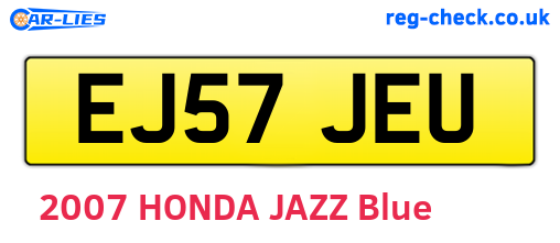 EJ57JEU are the vehicle registration plates.