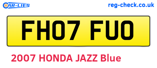 FH07FUO are the vehicle registration plates.