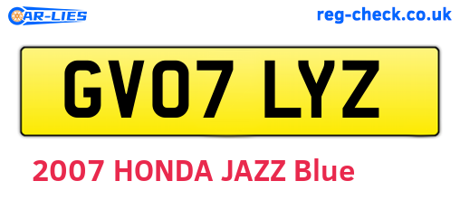 GV07LYZ are the vehicle registration plates.