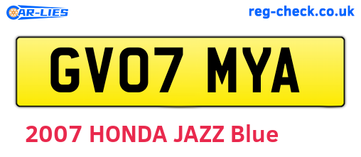 GV07MYA are the vehicle registration plates.