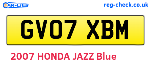GV07XBM are the vehicle registration plates.