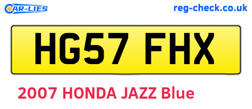 HG57FHX are the vehicle registration plates.
