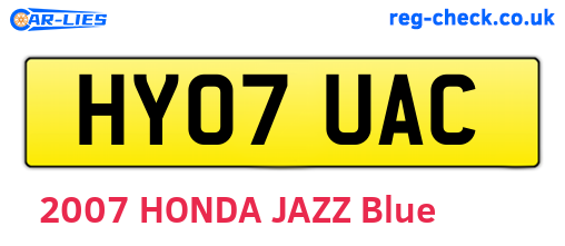 HY07UAC are the vehicle registration plates.