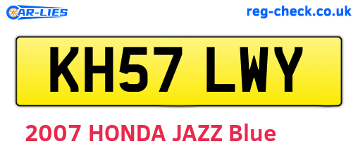 KH57LWY are the vehicle registration plates.