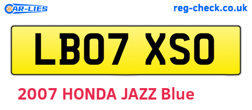 LB07XSO are the vehicle registration plates.