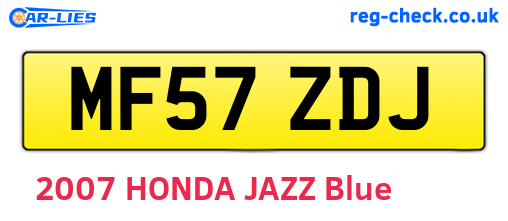 MF57ZDJ are the vehicle registration plates.