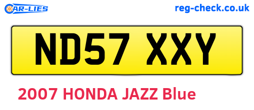 ND57XXY are the vehicle registration plates.