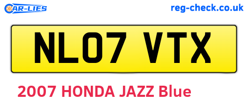 NL07VTX are the vehicle registration plates.