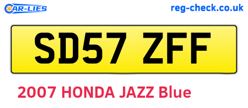 SD57ZFF are the vehicle registration plates.